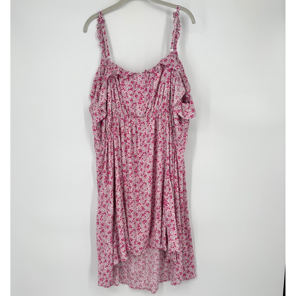 NWT City Chic Pink Foolish Ditsy Floral Ruffle Strap Tie Front Dress sz 24W - Picture 7 of 12